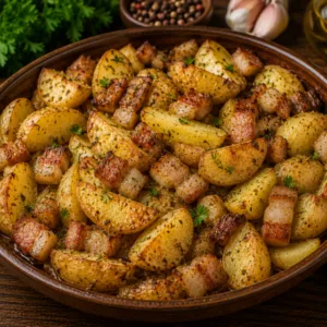 Картофель, запечённый с салом